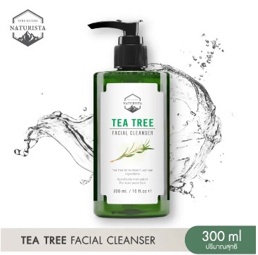 Naturista Tea Tree Facial Cleanser 300ml โฟมล้างหน้า ลดสิว ผิวแพ้ง่าย สูตรอ่อนโยน คุมมัน ผิวใส